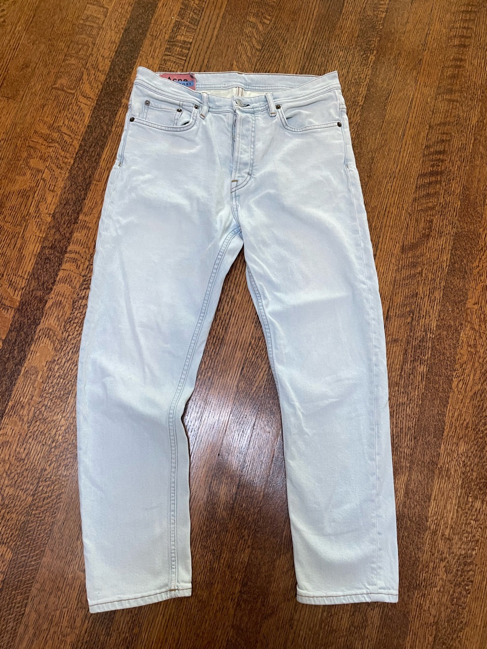 Acne Studios Blå Konst Light Wash Button Fly Jeans (Size / Measurements Below)